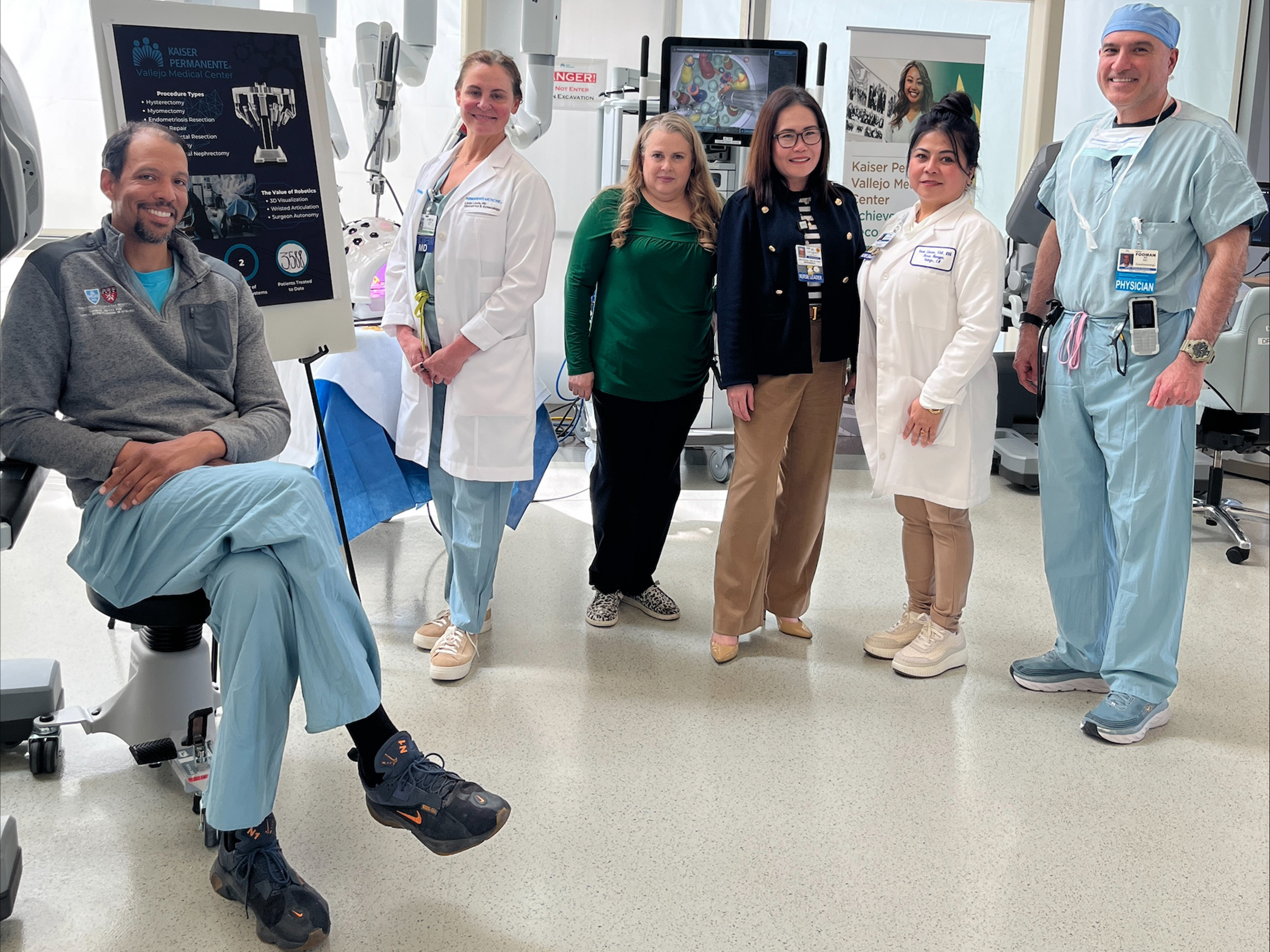 Dr. Linda Lewis and OR Nurse Jennifer Feins, RN, SNIII, guide visitors