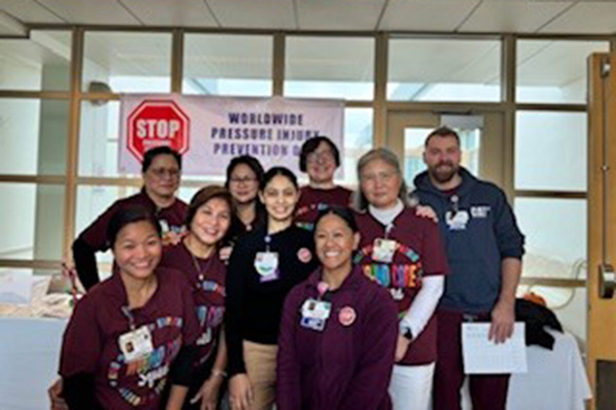 Photo: (L-R) Delza Laynes MSN, BSN, RN, Belinda Aspacio BSN, RN, Annabelle Muli BSN, RN, Cherie Buenaflor BSN, RN, Sumit Kaur MSN, BSN, RN, Grace Garcia AND, RN, Amy Dertz BSN, RN, Jenna Liu BSN, RN, and Jean Sebastien-Bisson BSN, RN.