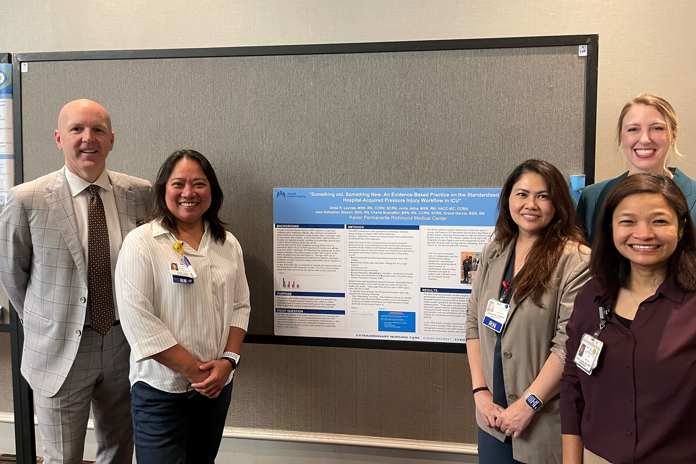 (L-R) Toby Marsh DNP, RN, FACHE, NEA-BC, Jovie Jabla, MSN, RN, CCRN, VA-BC, SN IV, Cherie Buenaflor BSN, RN, Delza Laynes MSN,BSN, RN, Kimberly Lewis PhD, MSN, BSN, RN