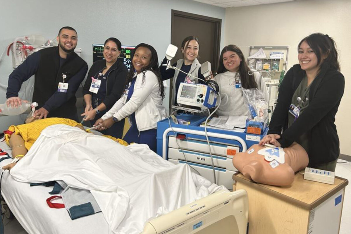 Central Valley nurse residents in the Sim lab.