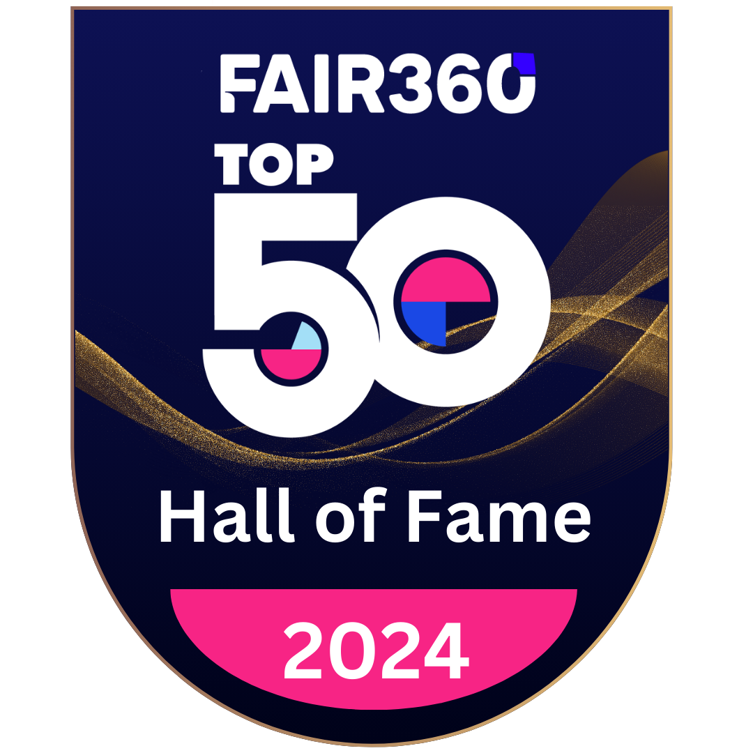 2024 Fair360 Generic Top 50 badge Fair 360 Top 50 Hall of Fame 2024