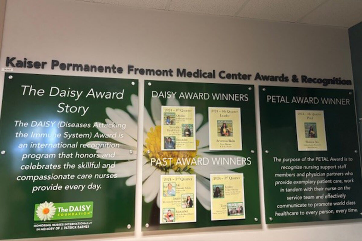 Recognition wall in the Fremont Medical Center