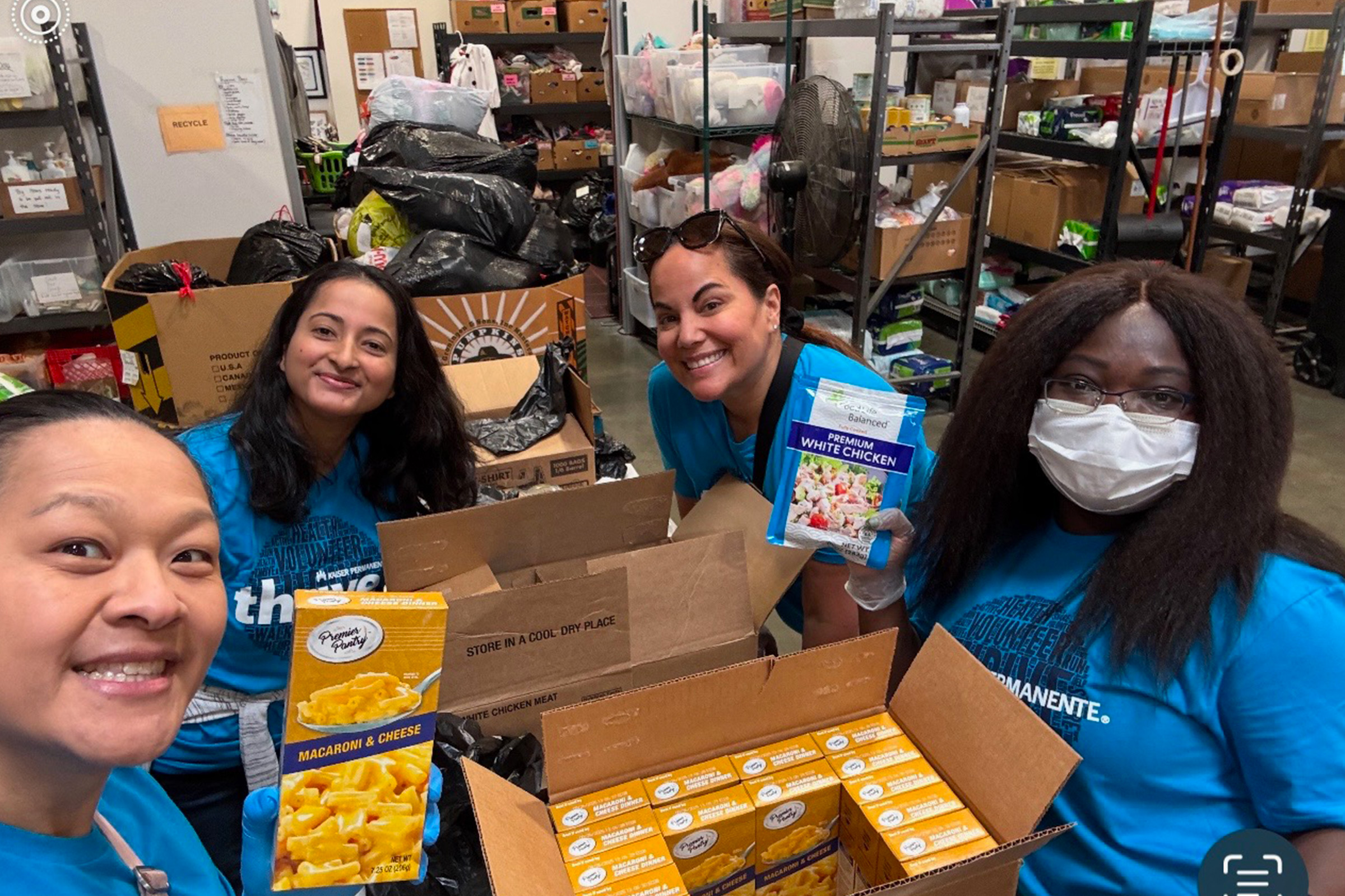 Nurses volunteering at the foodbank