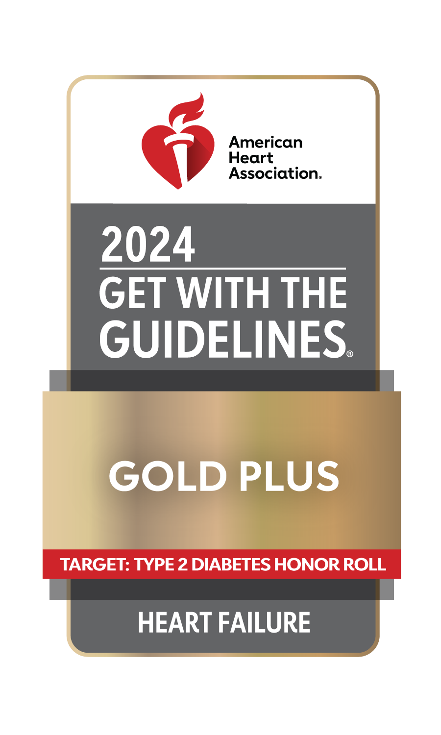 Get With The Guidelines® Heart Failure Gold Plus Award with Target: Type 2 Diabetes Honor Roll