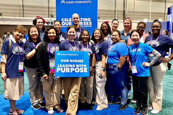 large group of nurses at a conference