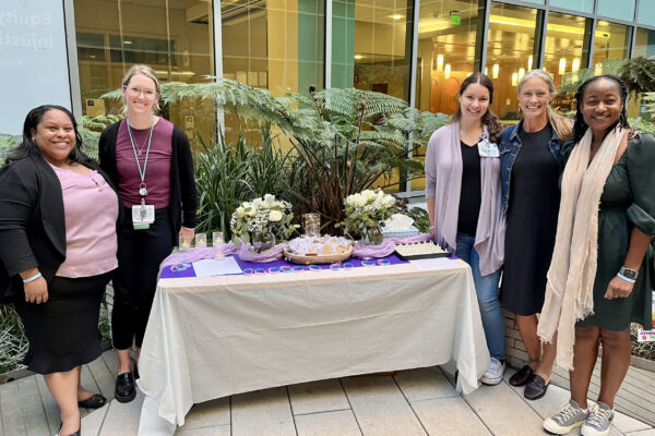 Nurses gathered for a memorial