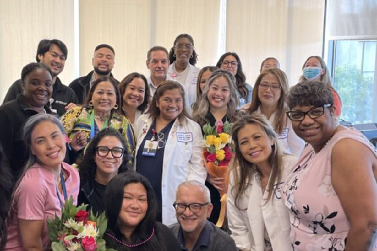Nurses celebrating Victory Award