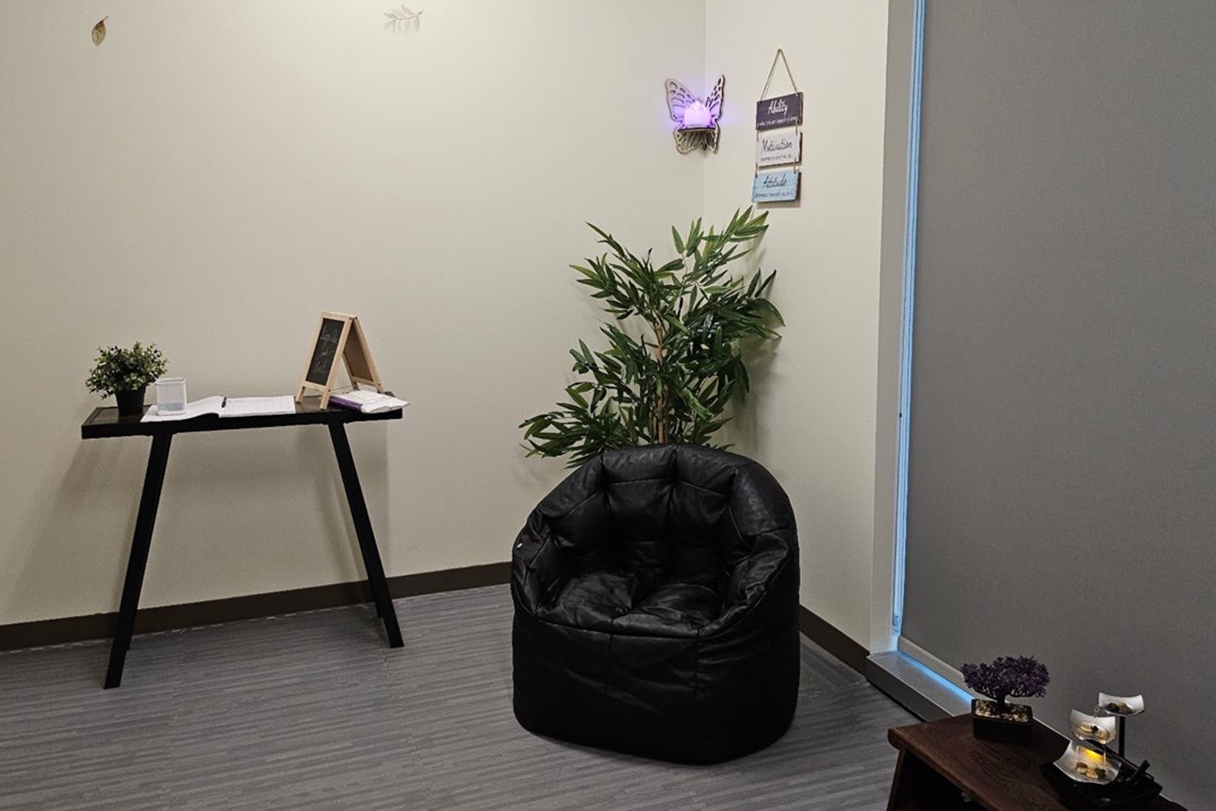 Zen Room 2 Cropped Corner of the new zen room with a lounge chair
