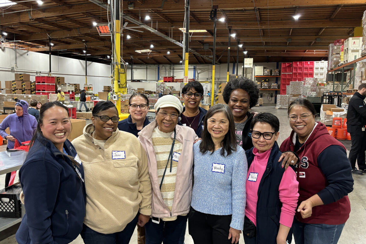 Nurses volunteer at the food bank