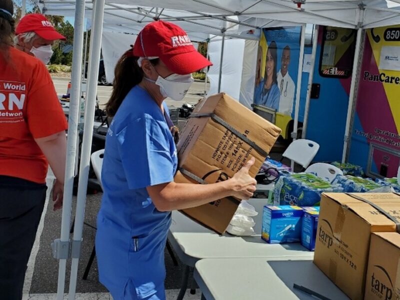 Tammi Bachecki, RN, At The Mobile Clinic For Hurricane Relief In Port Charlotte, Florida.