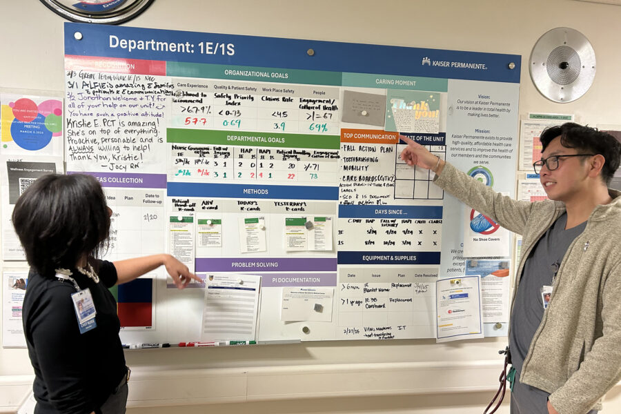 Espee Chavez and Ace Delosantos at the DMS board