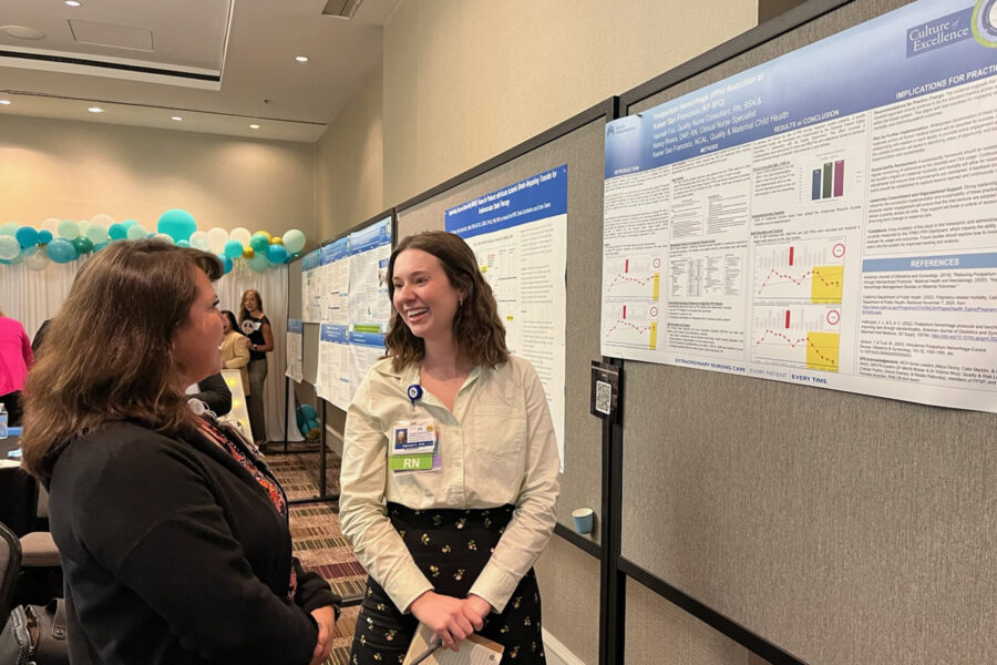 Hannah Fox presenting project at the RIA Conference.